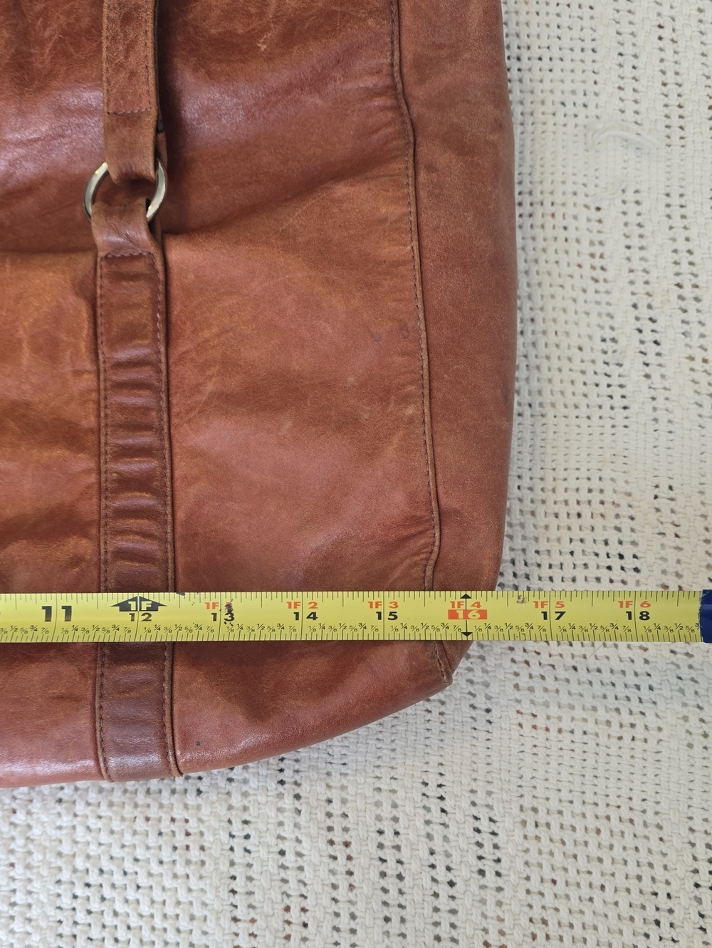 Viva Bags Of California Classic Brown Leather Tote Made In USA - Picture 6 of 13